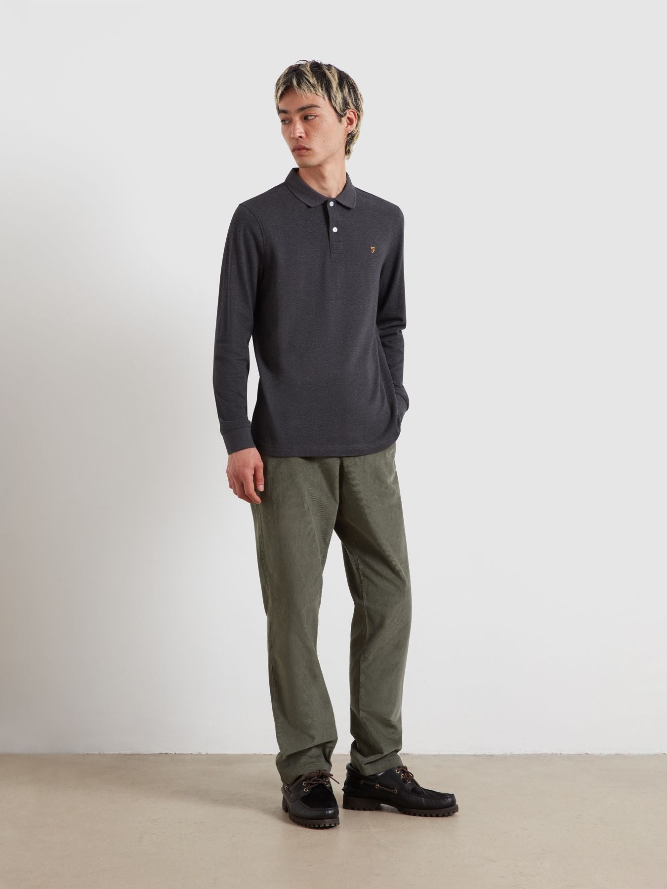 Farah Cunningham Long Sleeve Polo Shirt