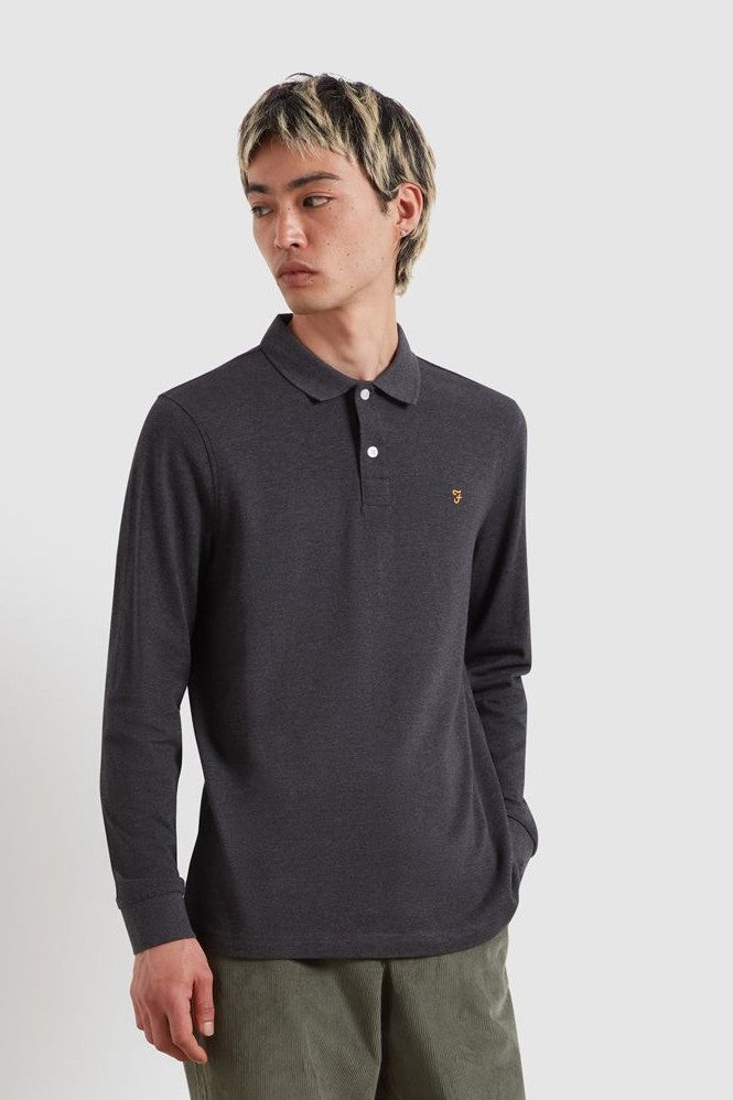 Farah Cunningham Long Sleeve Polo Shirt