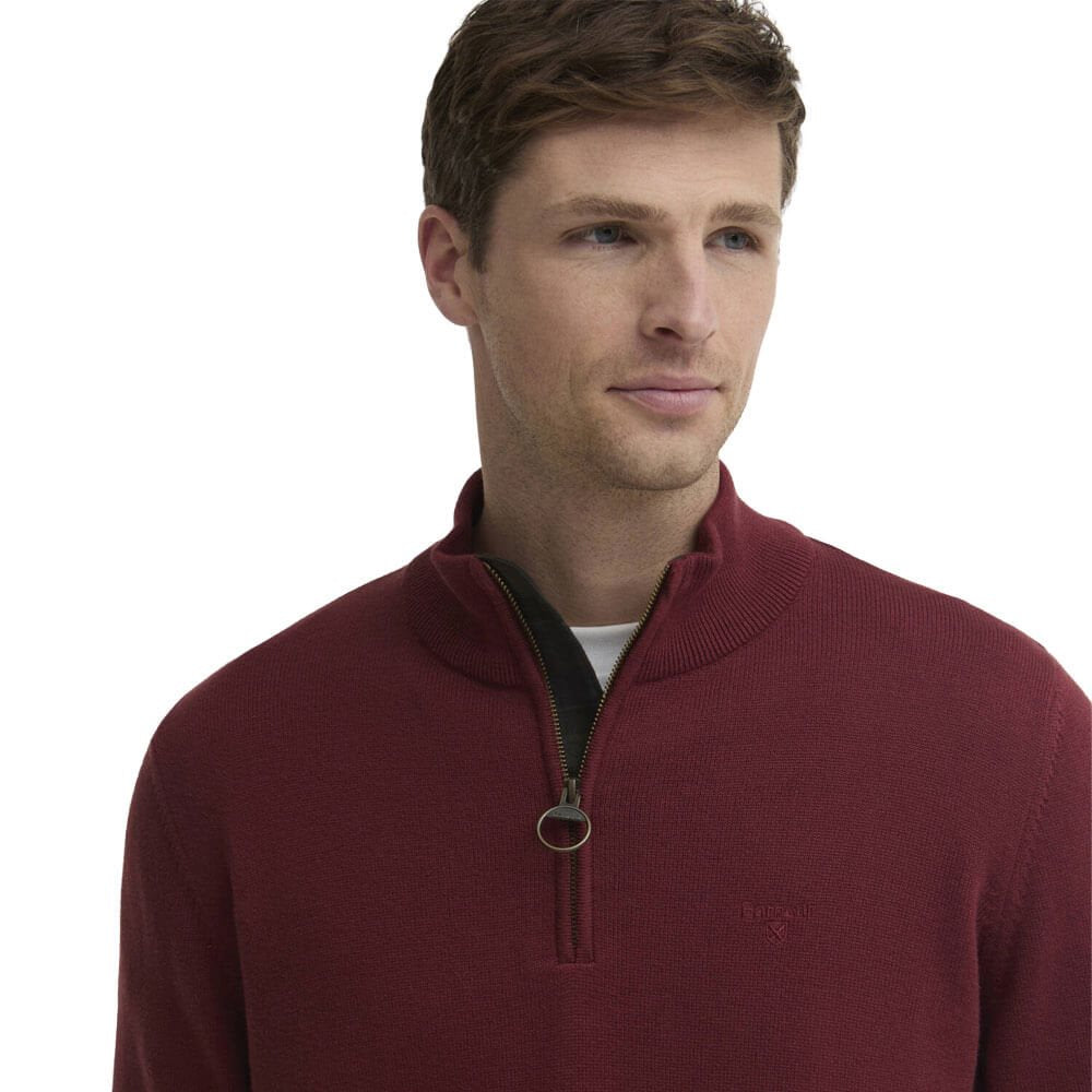 Barbour Cotton Quarter Zip Jumper MKN1074