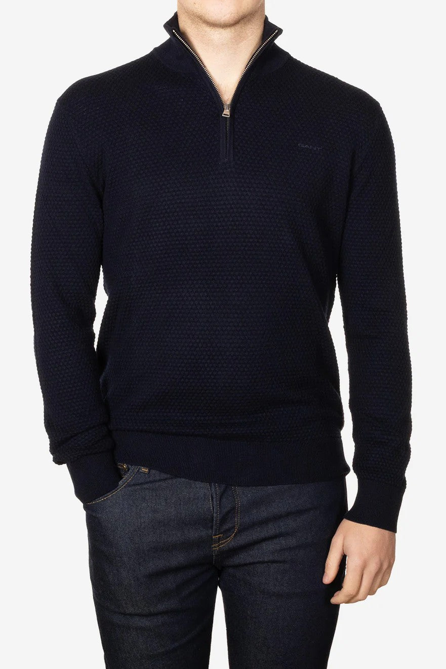 Gant Textured Merino Wool Half Zip 8050263