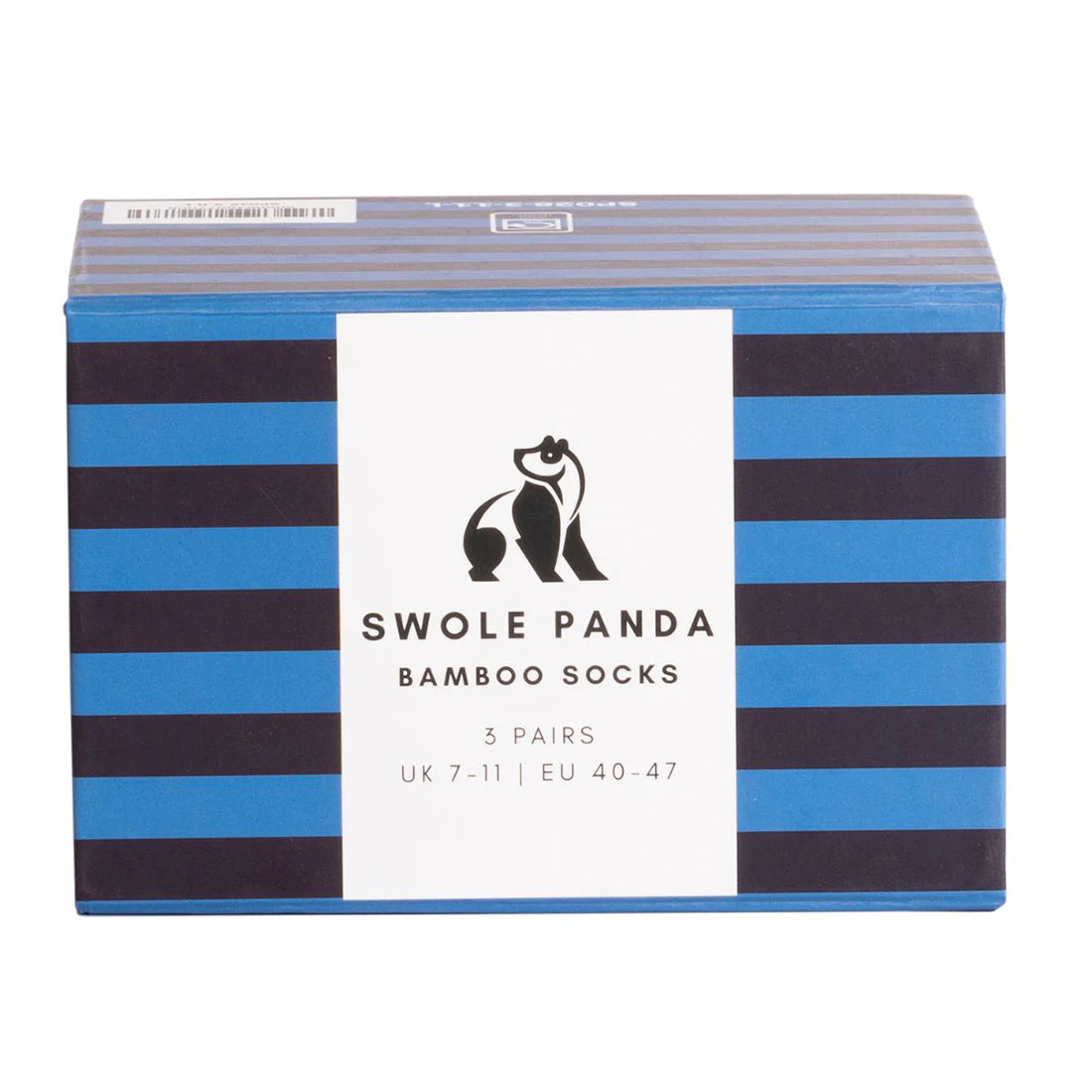 Swole Panda Blue Stripe Sock Box