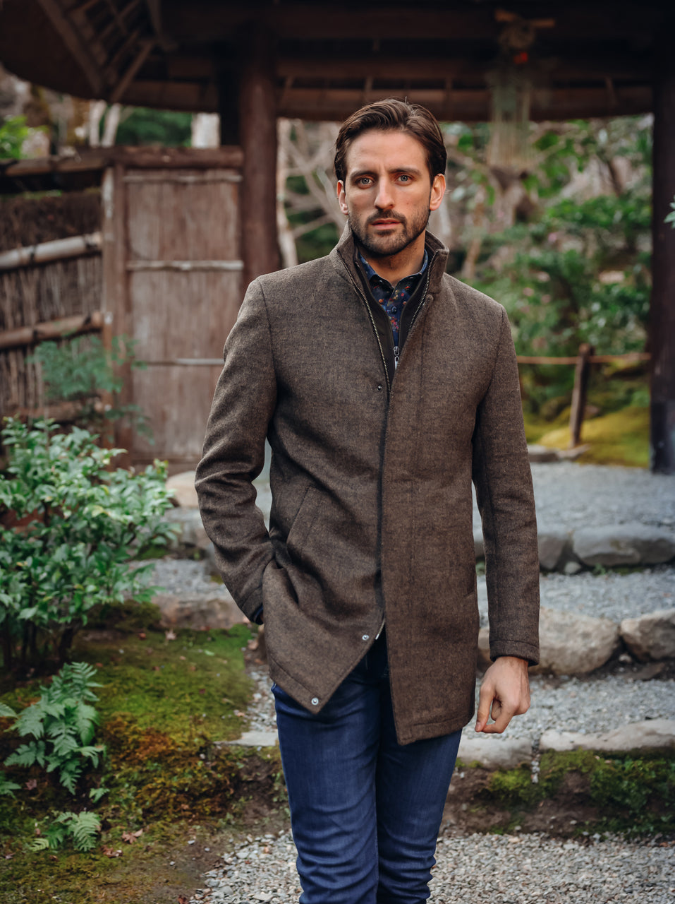 Fish Named Fred Funnel Wool Mix Overcoat