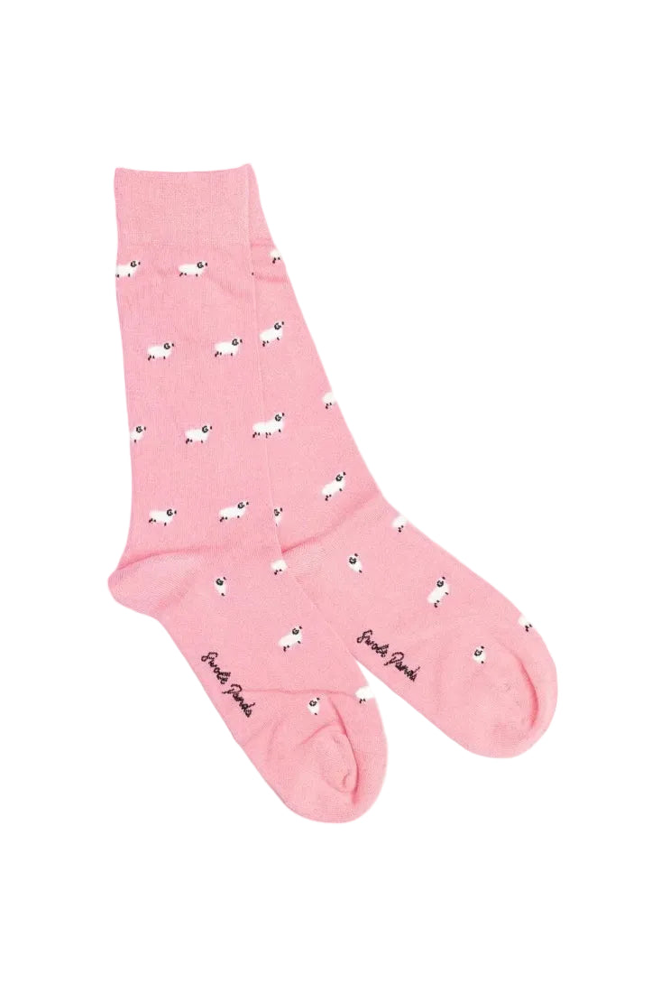 Swole Panda Bamboo Socks SP405 Sheep Pink