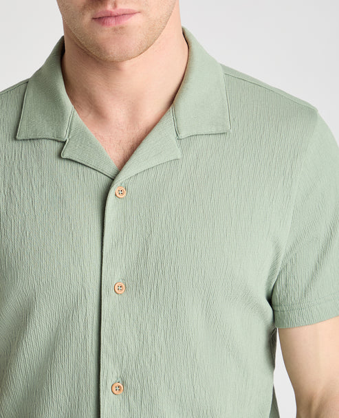 Remus Uomo Cotton Linen Cuban Collar Shirt 58878