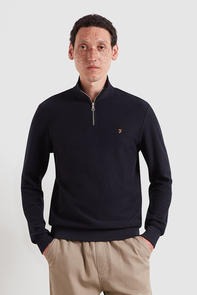 Farah Conrad Textured Quarter Zip Sweatshirt