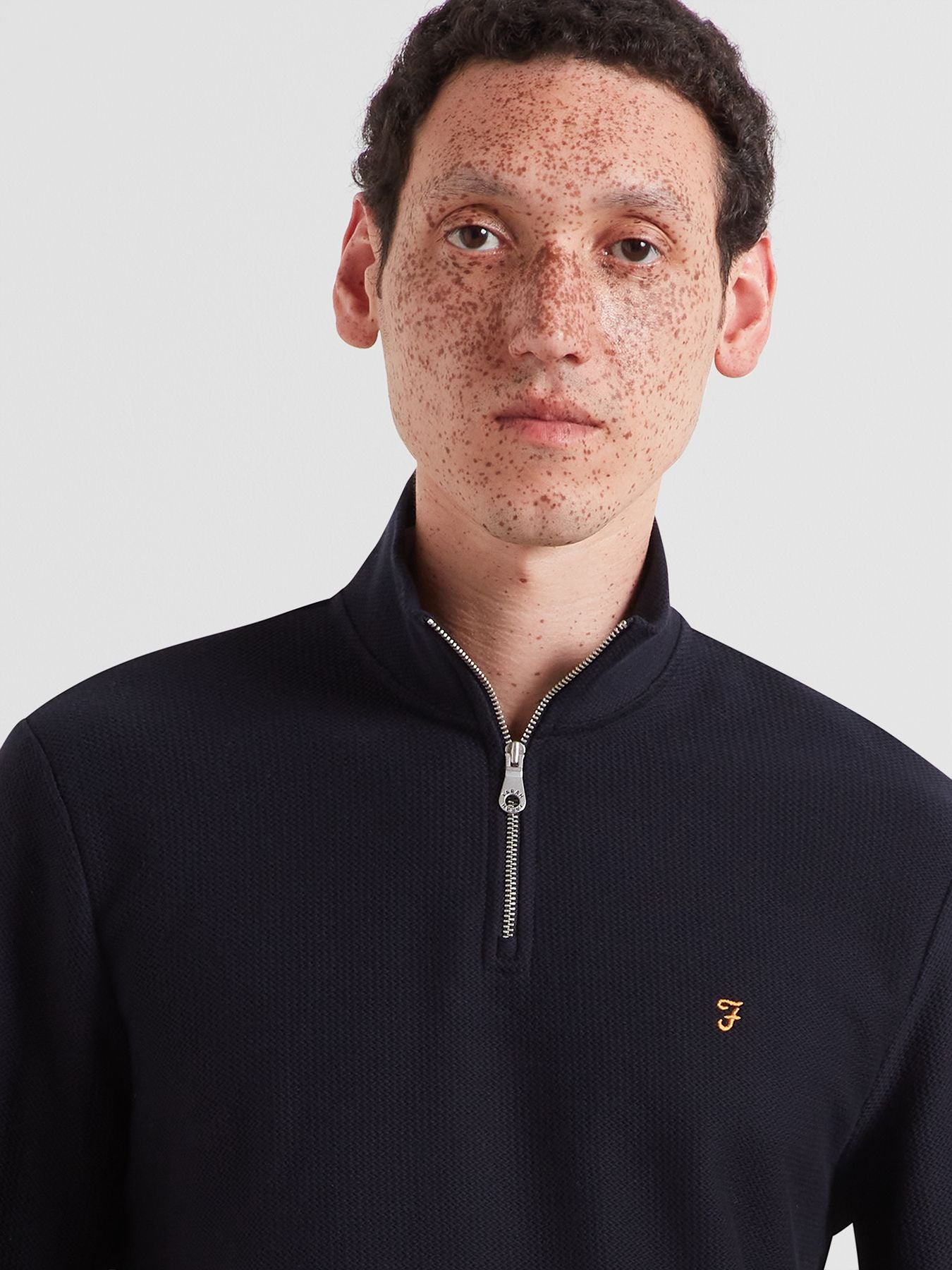 Farah Conrad Textured Quarter Zip Sweatshirt