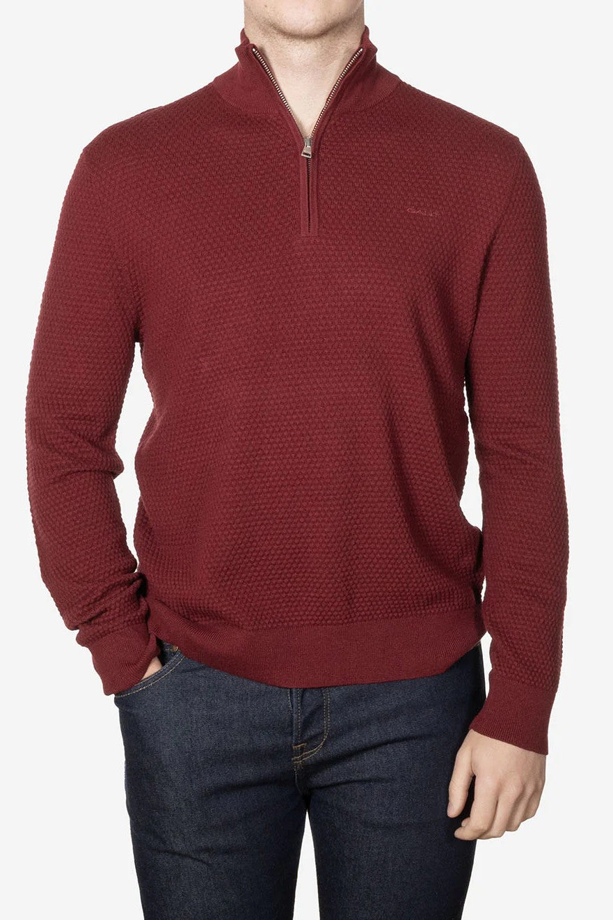 Gant Textured Merino Wool Half Zip 8050263