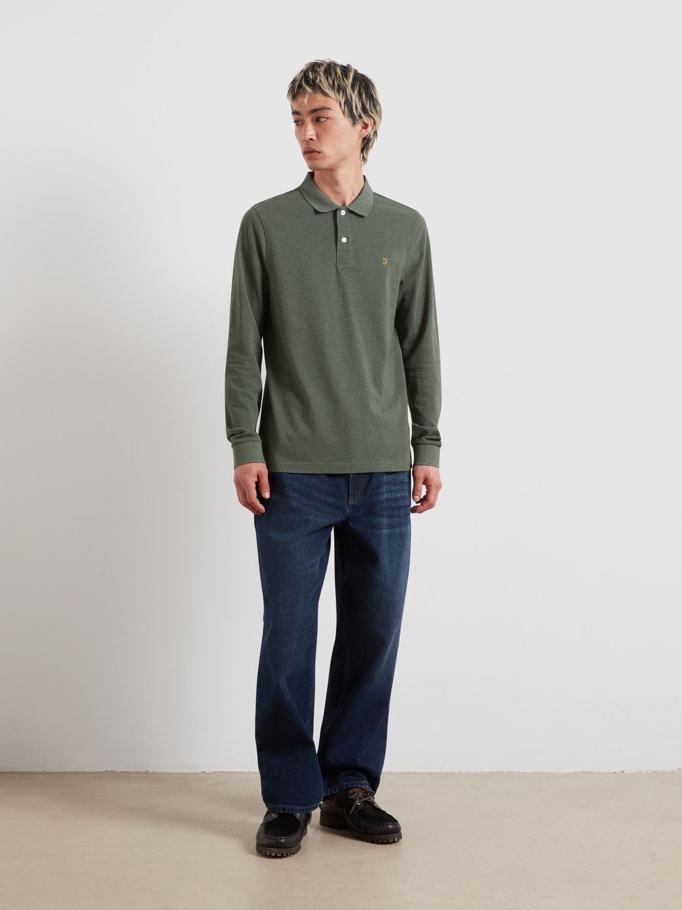 Farah Cunningham Long Sleeve Polo Shirt