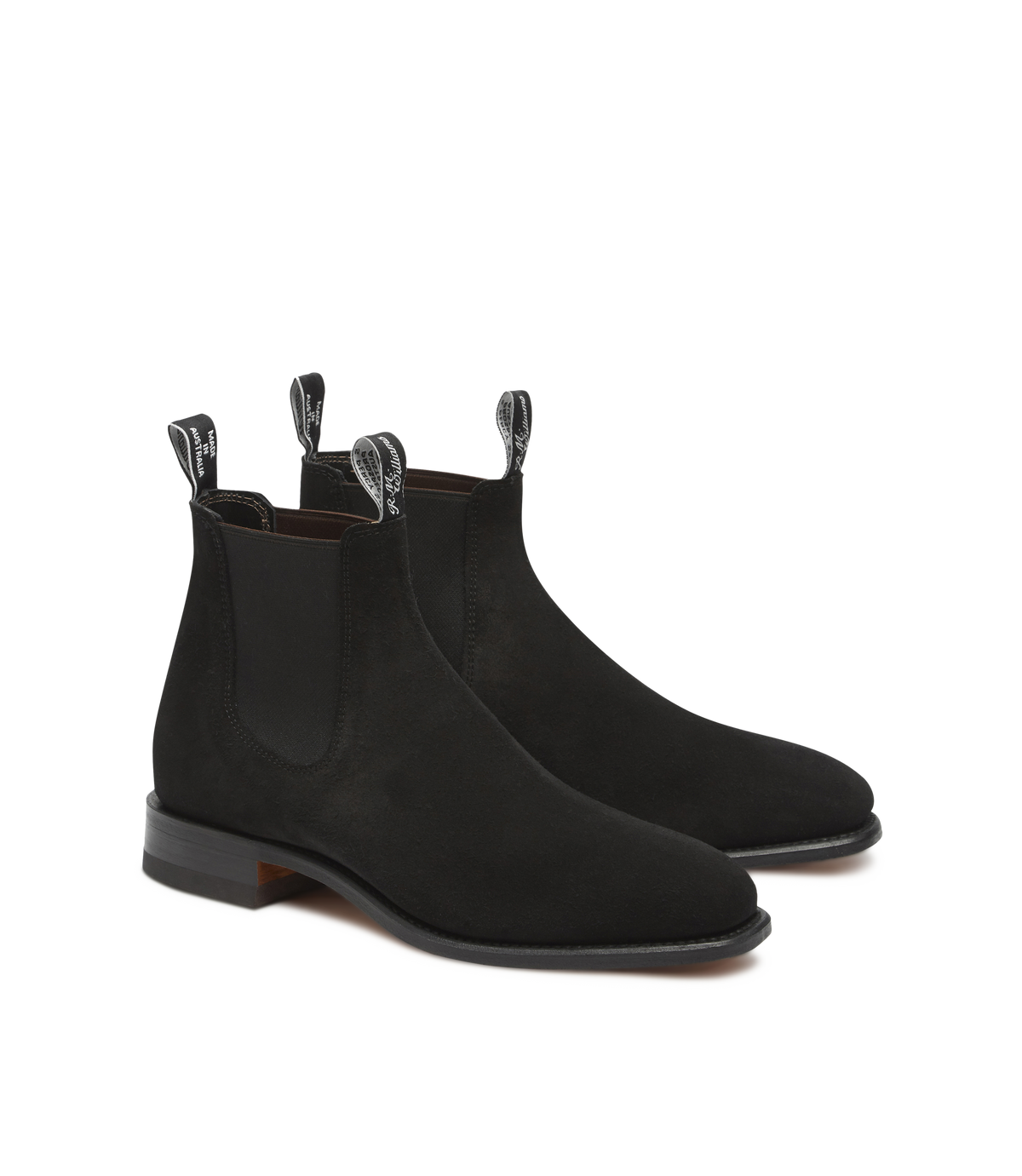 RM Williams Comfort Craftsman Suede Chelsea Boot Black