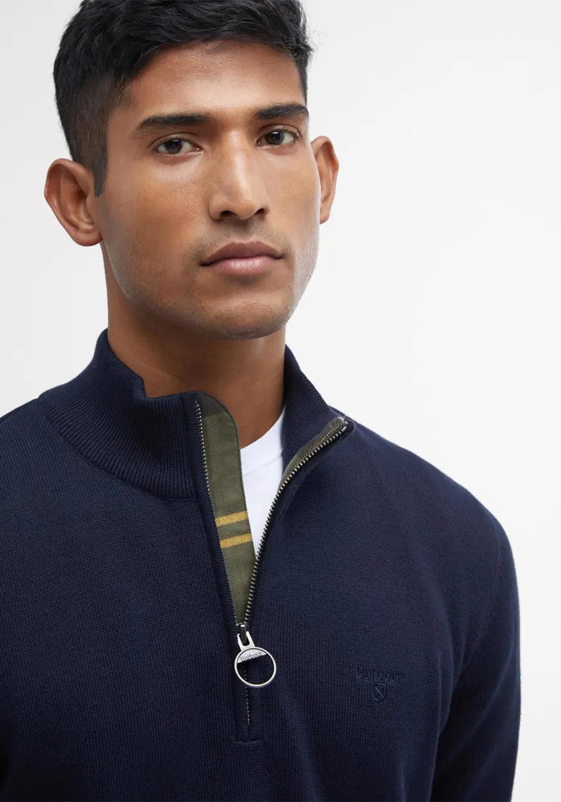Barbour Cotton Quarter Zip Jumper MKN1074