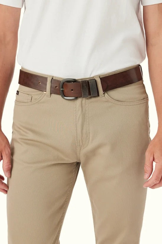 RM Williams Leather Drover Belt Bronze Buckle Light Chocolate