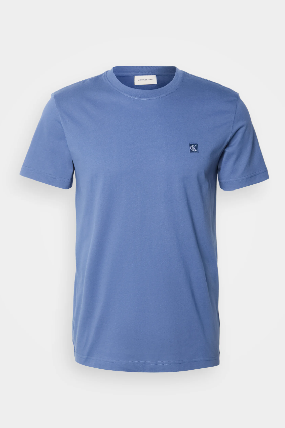 Calvin Klein Monogram Logo Badge Tee Blue Coast