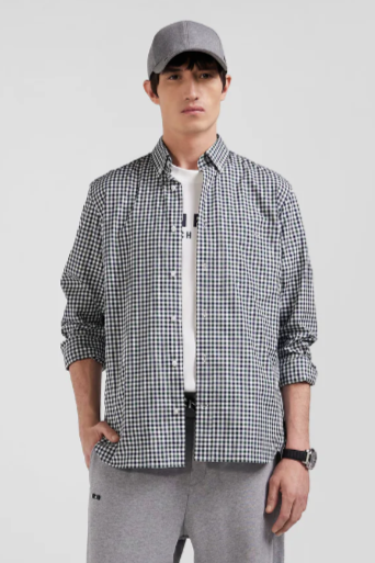Eden Park Two Tone Check Cotton Shirt