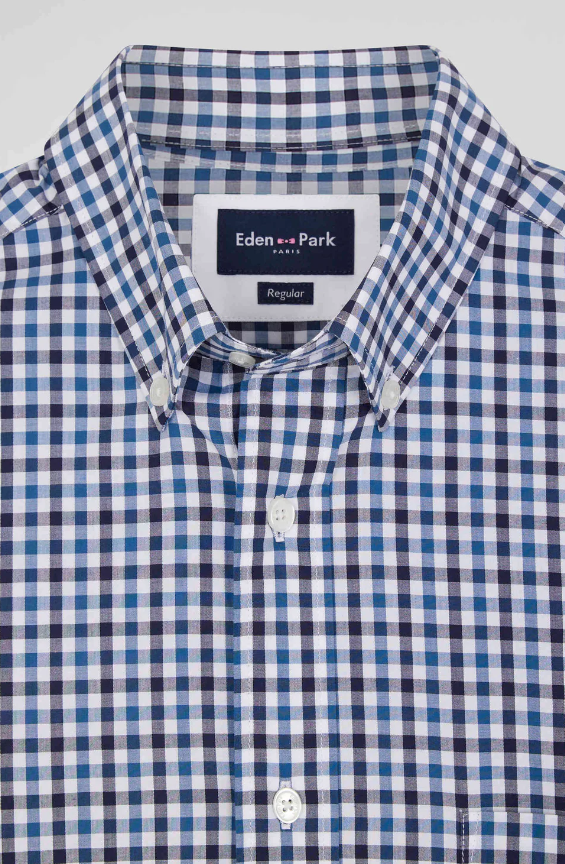 Eden Park Two Tone Check Cotton Shirt