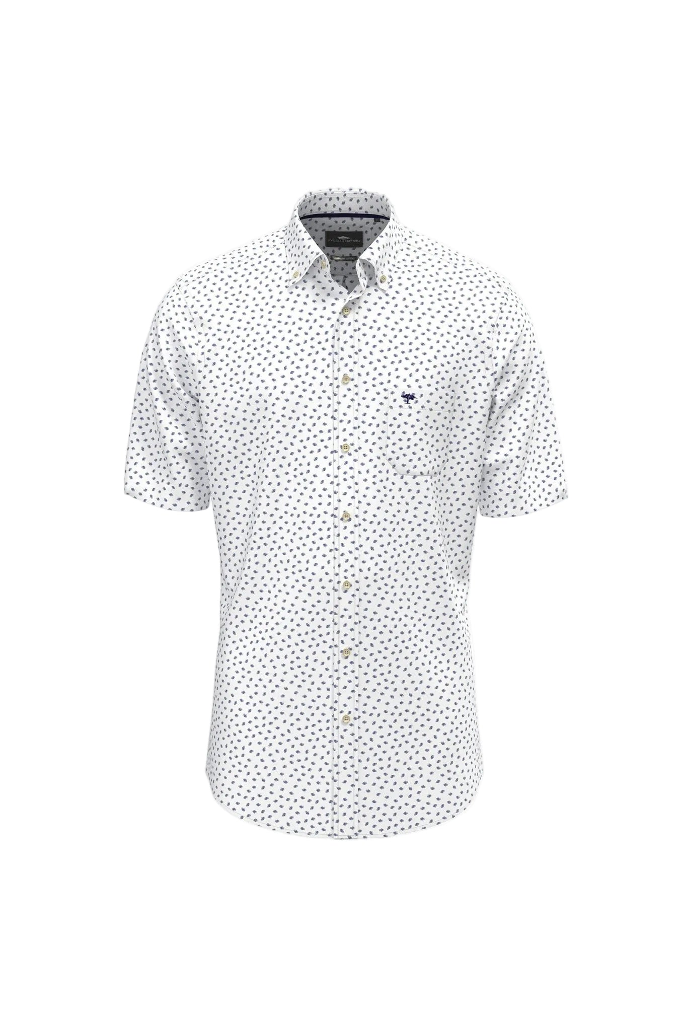 Fynch Hatton Seersucker Short Sleeve Shirt 1504 8441