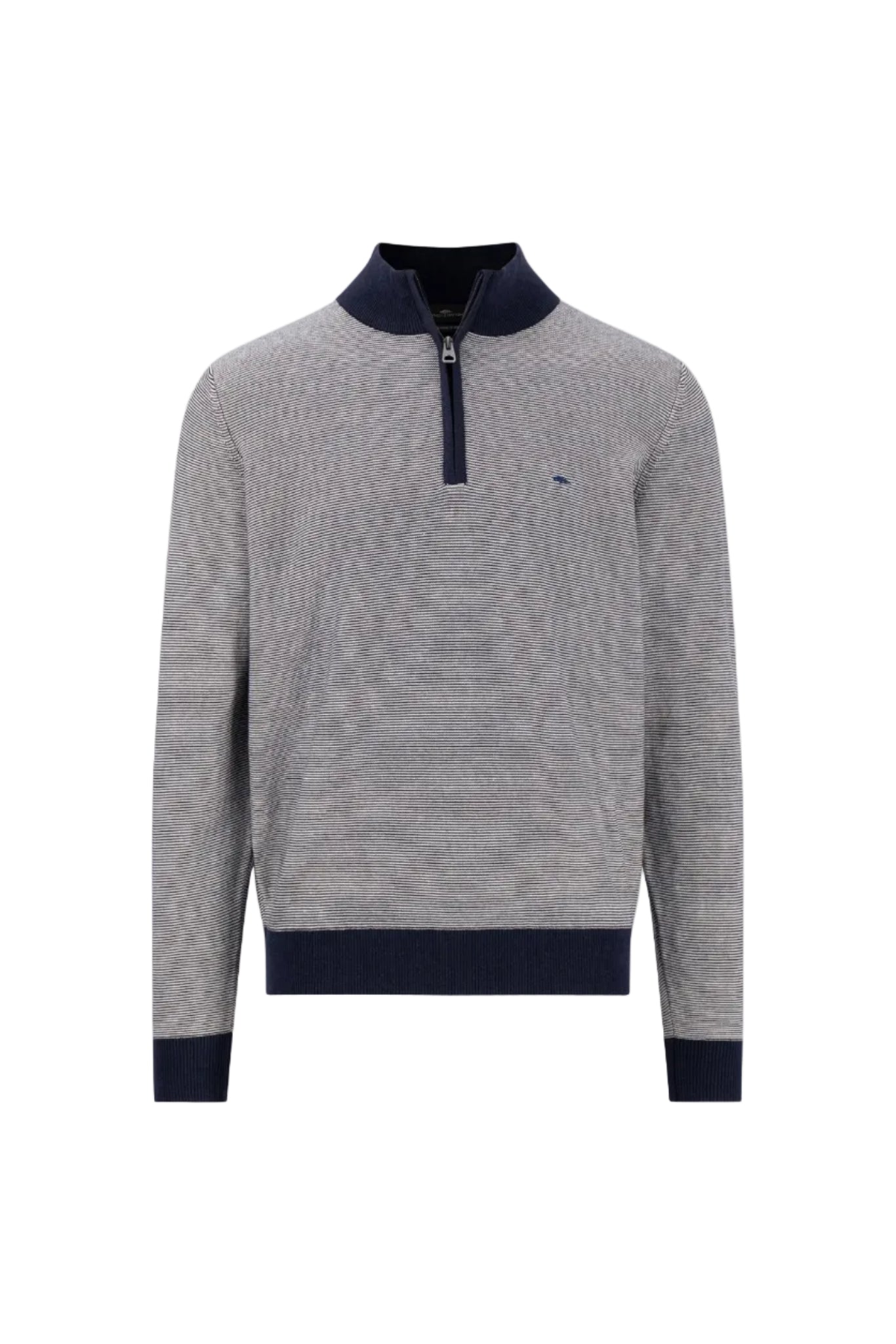 Fynch Hatton Troyer Fine Stripe 1/4 Zip Knit