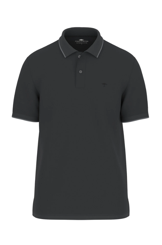 Fynch Hatton Stripe Collar Polo Shirt