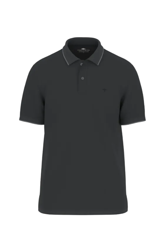 Fynch Hatton Stripe Collar Polo Shirt