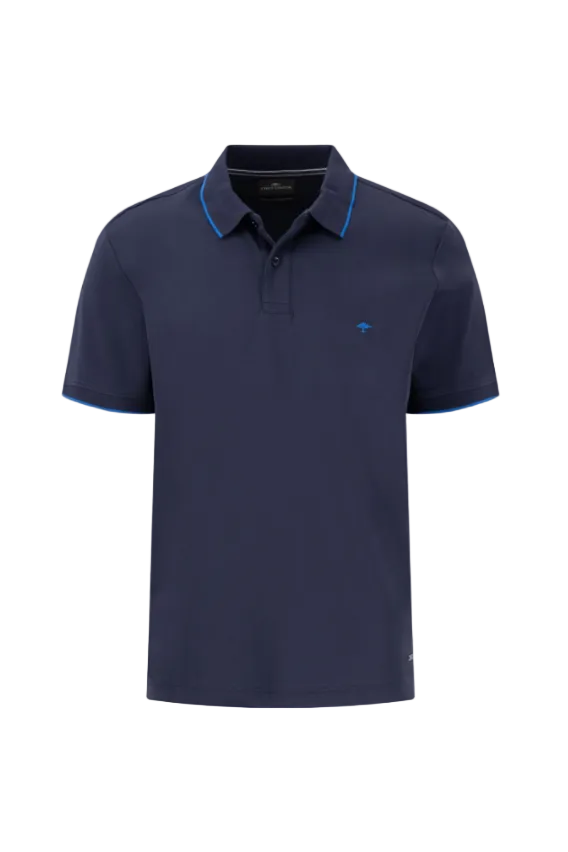 Fynch Hatton Stripe Collar Polo Shirt