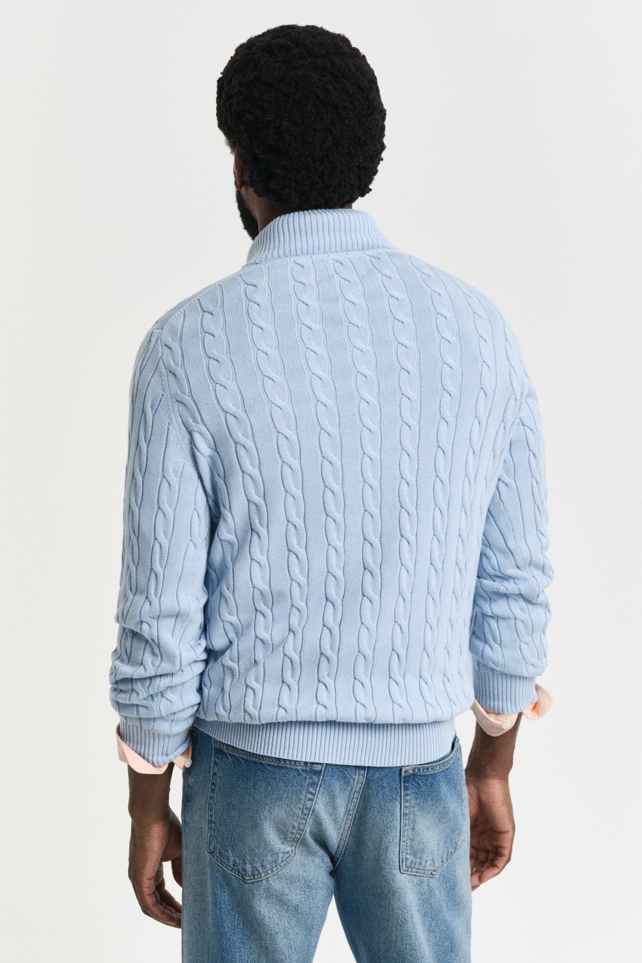 Gant Regular Fit Cable Half Zip Knit
