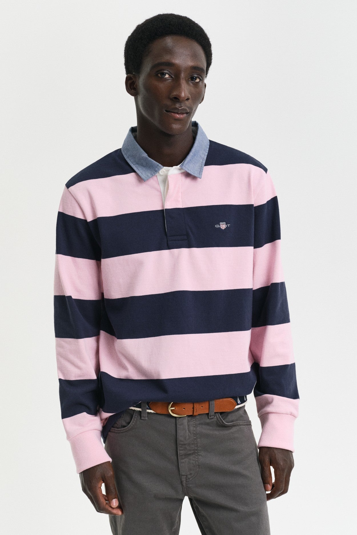Gant Striped Chambray Heavy Rugby Top 2004083