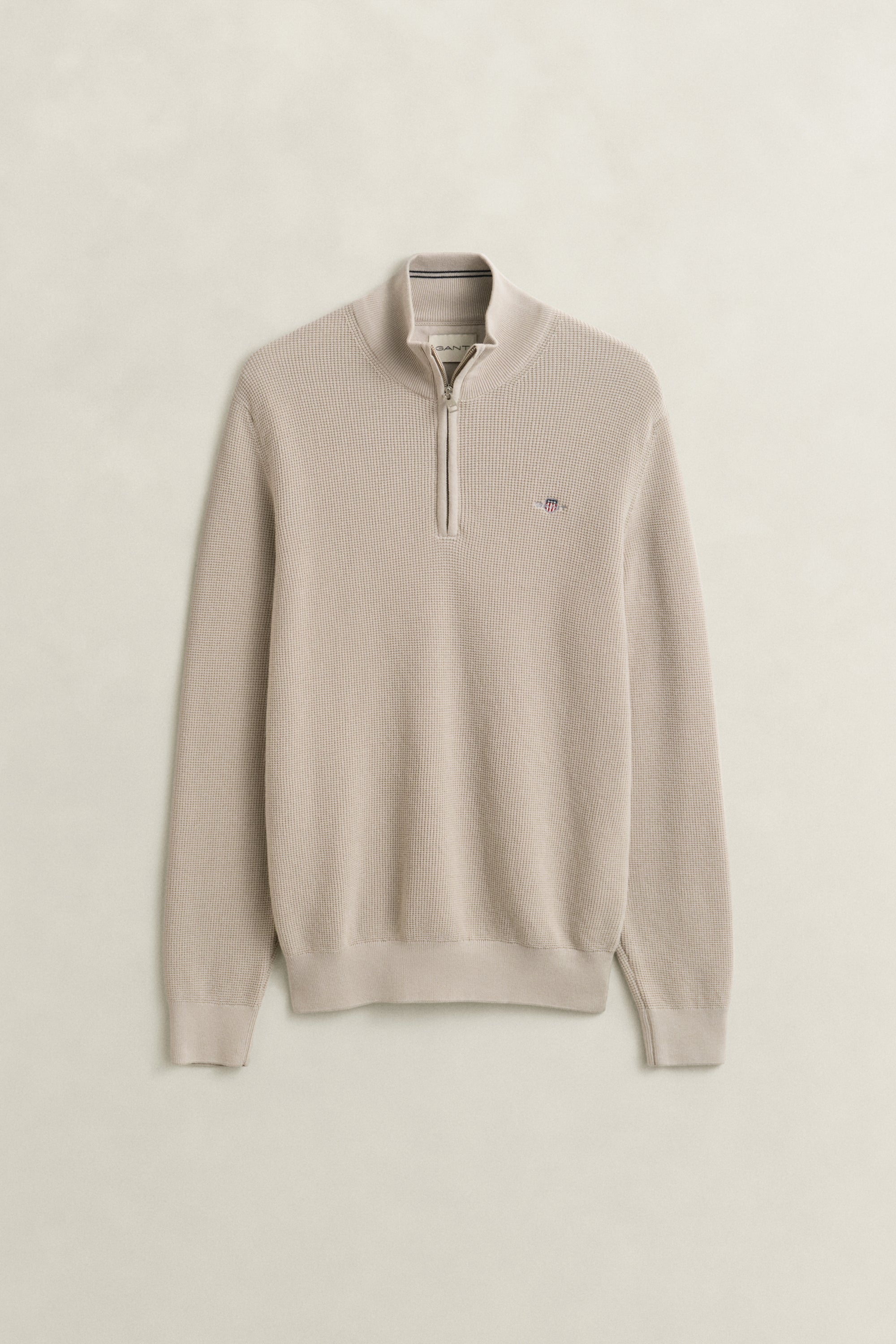 Gant Textured Cotton Rib Half-Zip Sweater 8030292