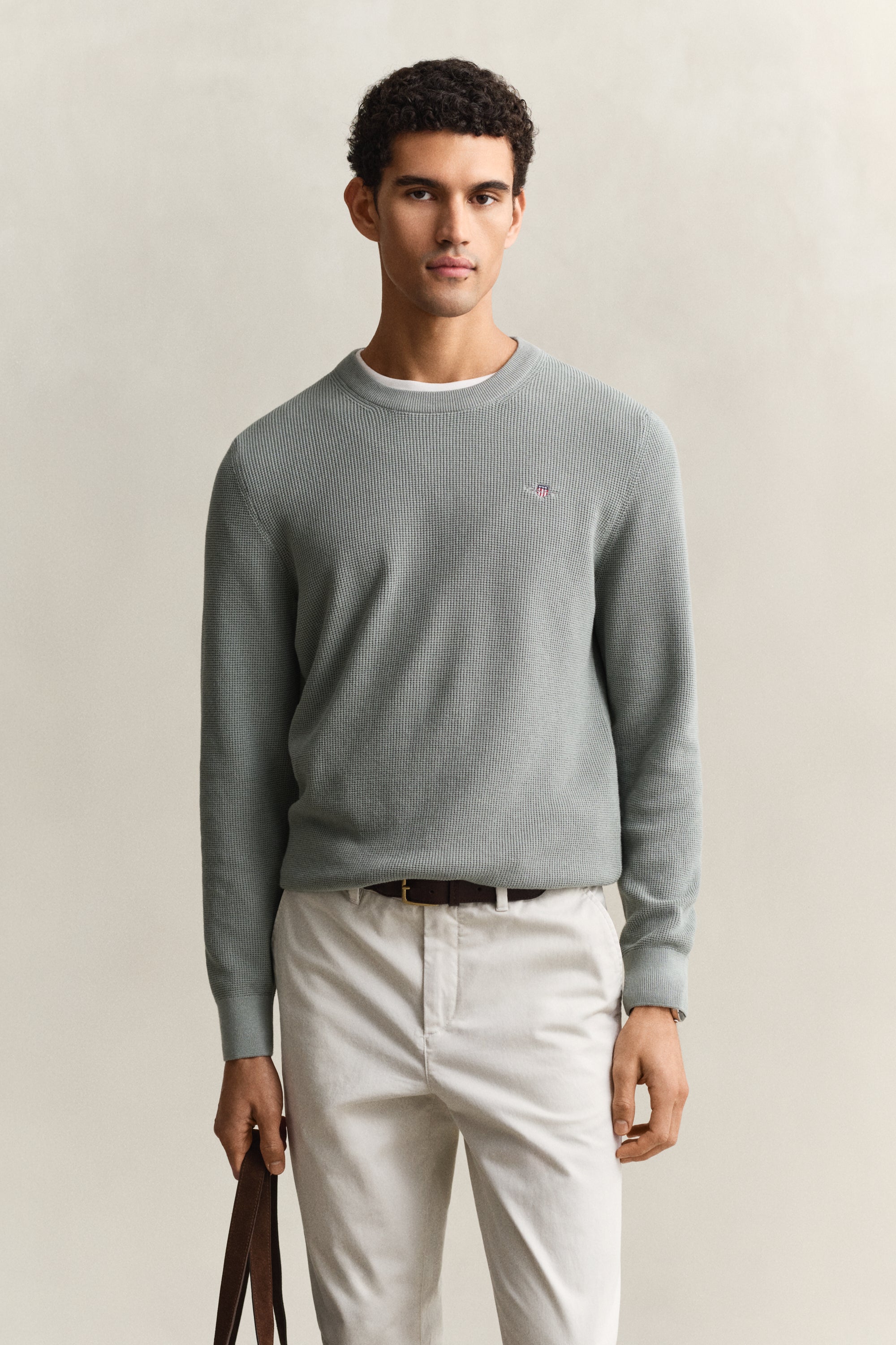 Gant Textured Cotton Crew Sweater 8030291