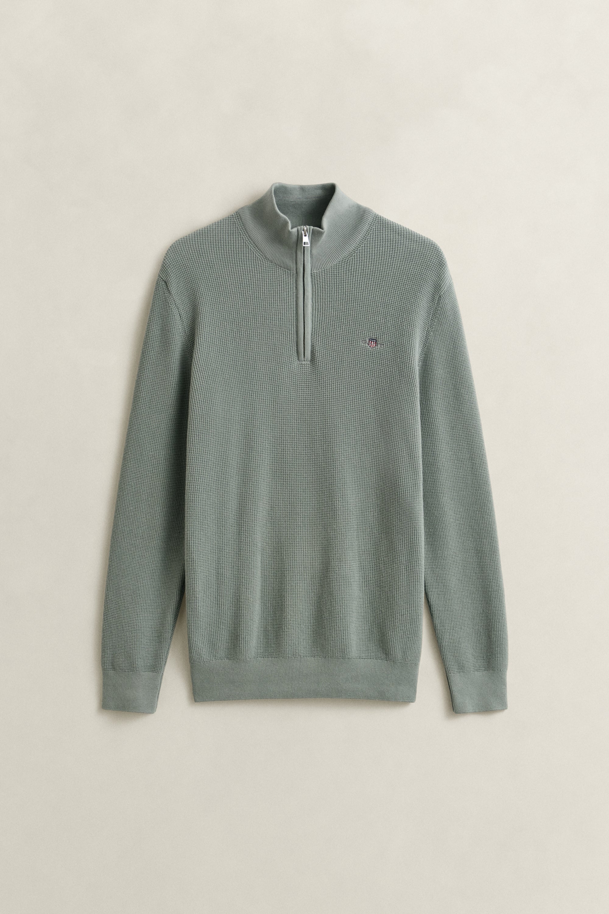 Gant Textured Cotton Rib Half-Zip Sweater 8030292