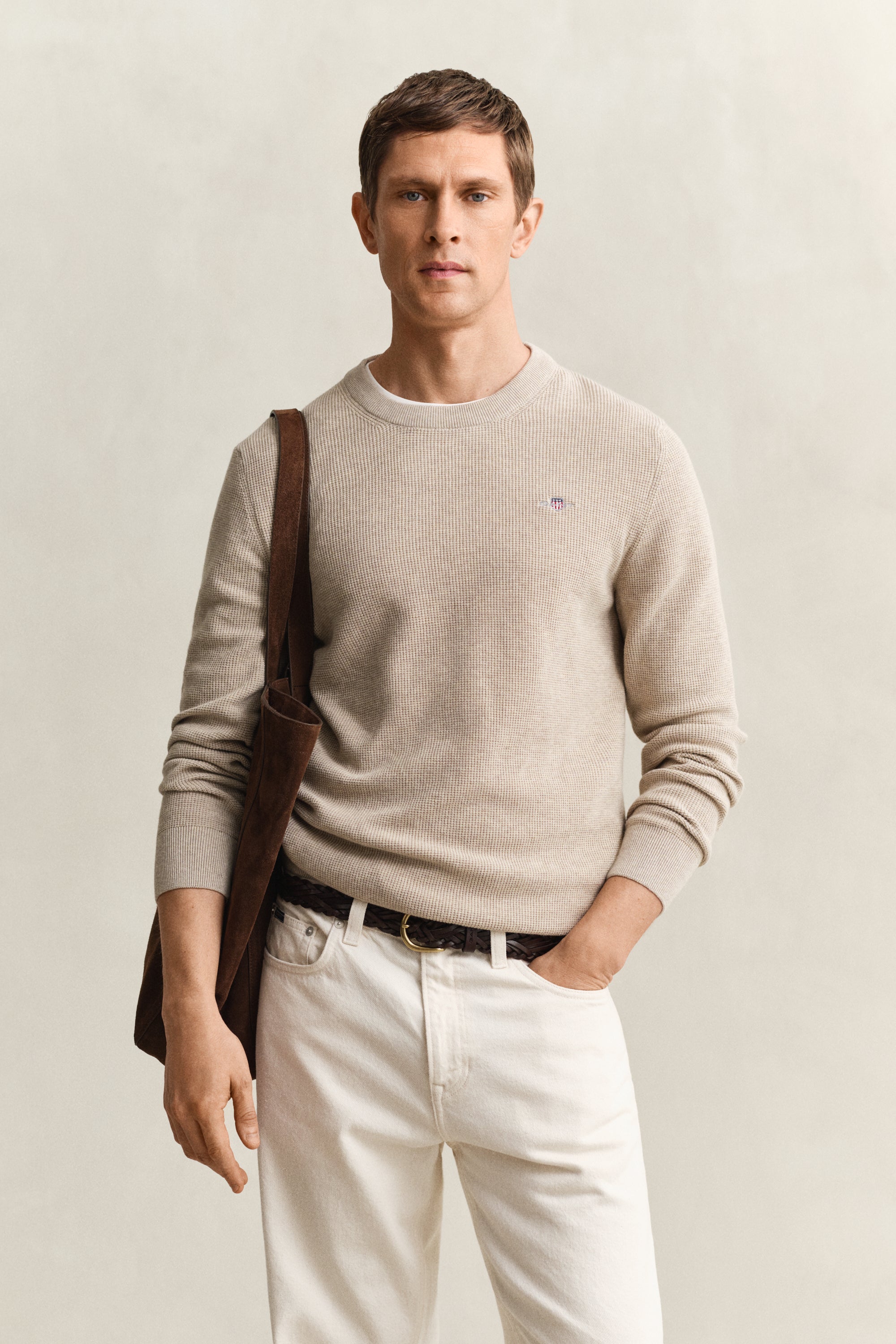 Gant Textured Cotton Crew Sweater 8030291