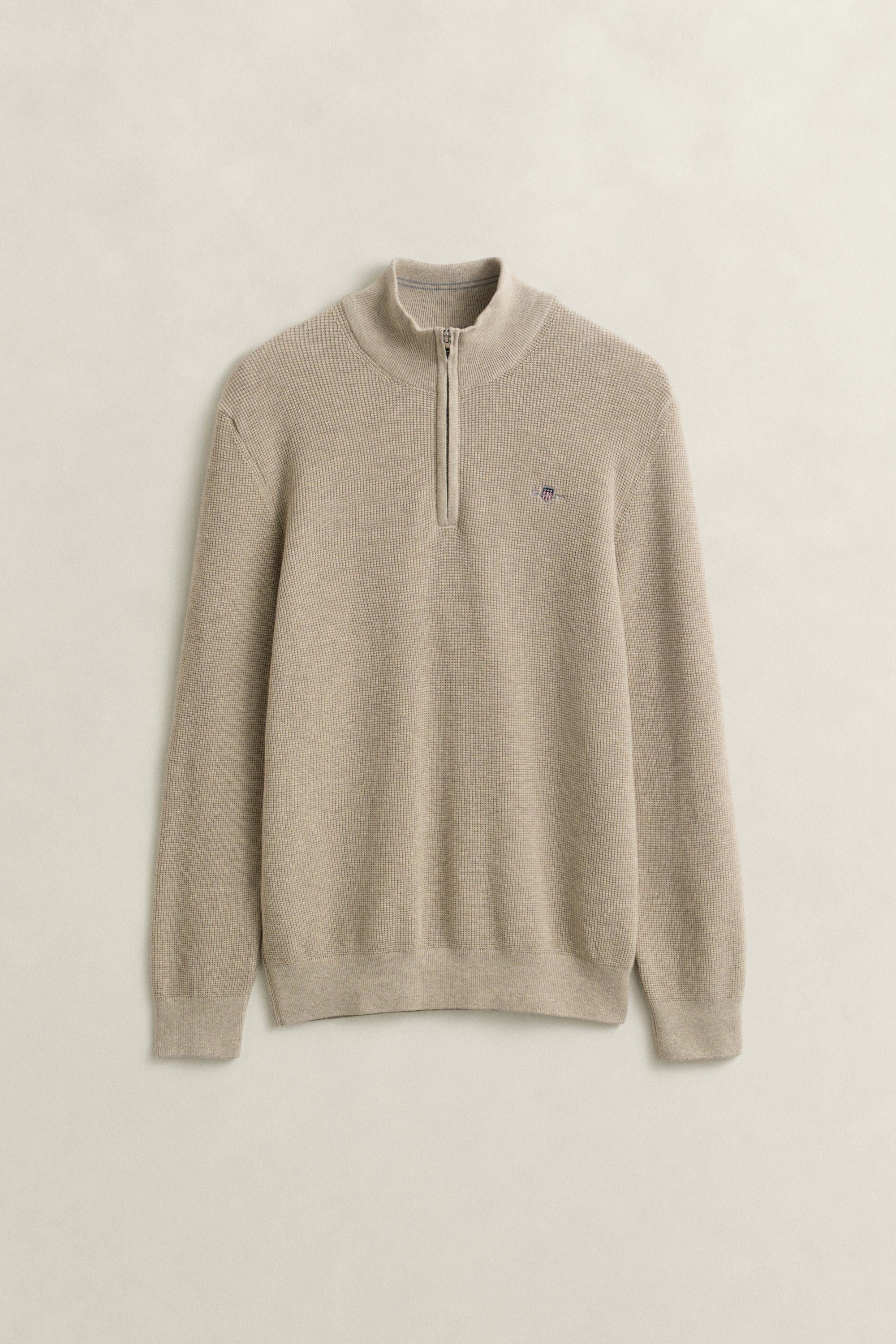 Gant Textured Cotton Rib Half-Zip Sweater 8030292