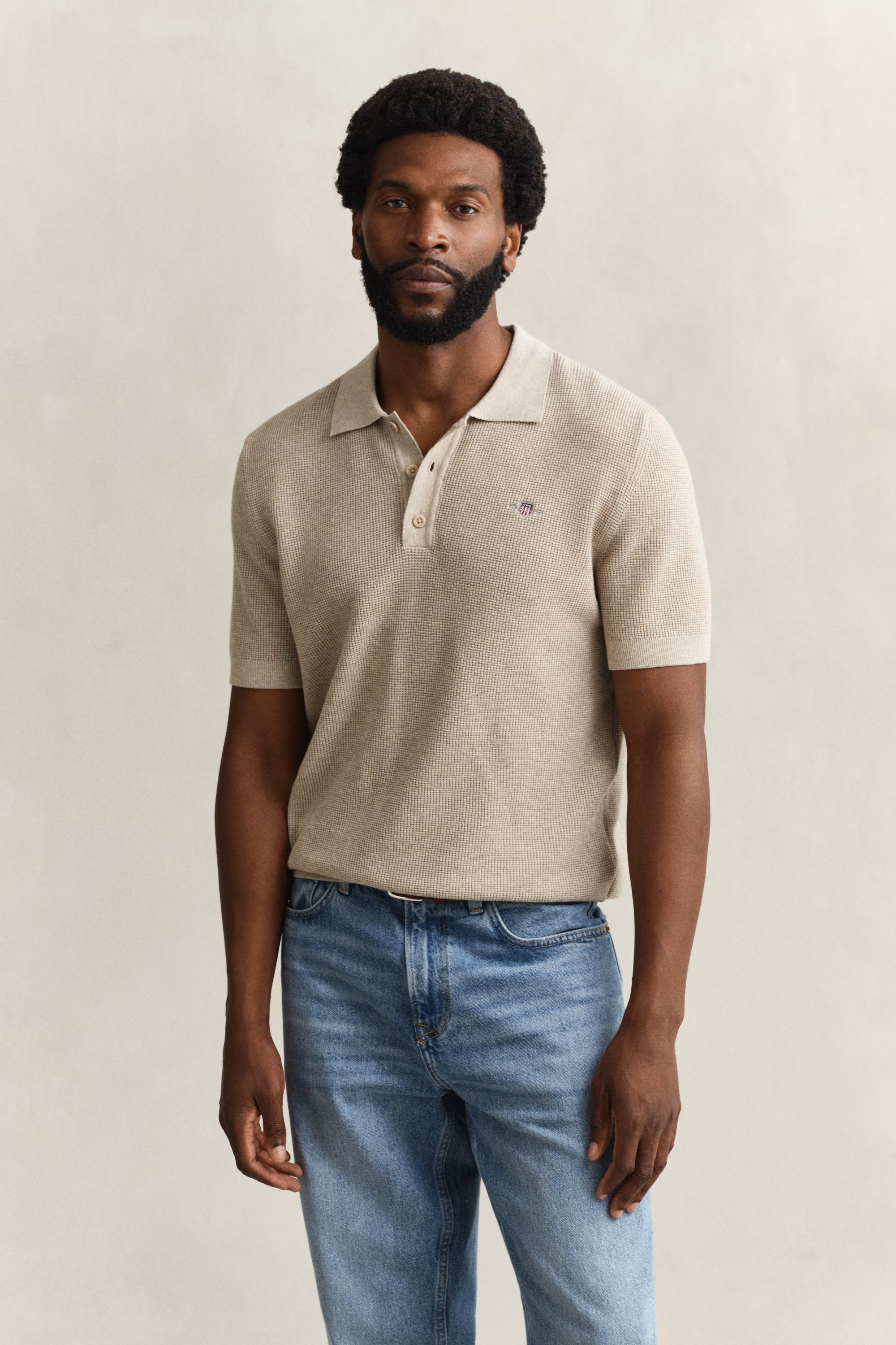 Gant Micro Textured Cotton Polo Shirt 8030294