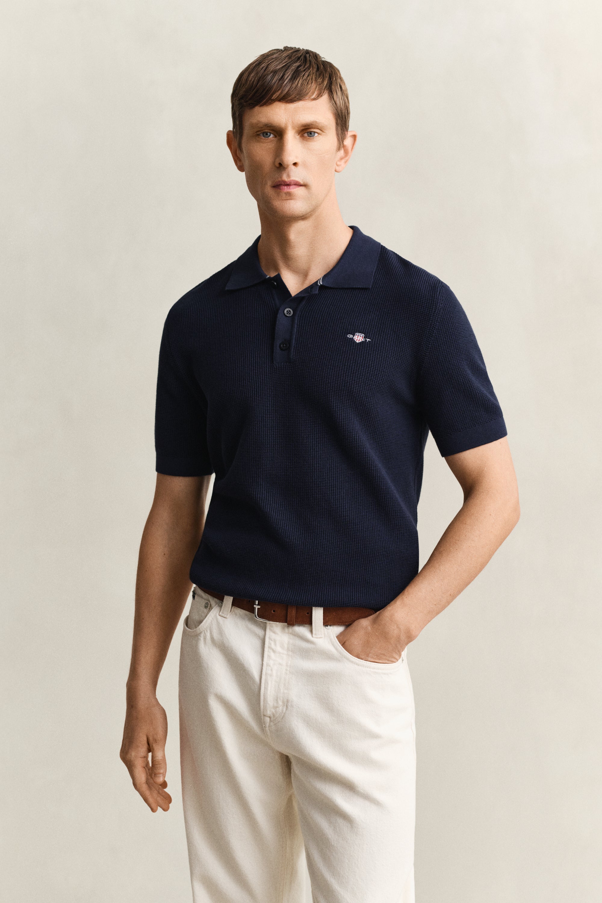 Gant Micro Textured Cotton Polo Shirt 8030294