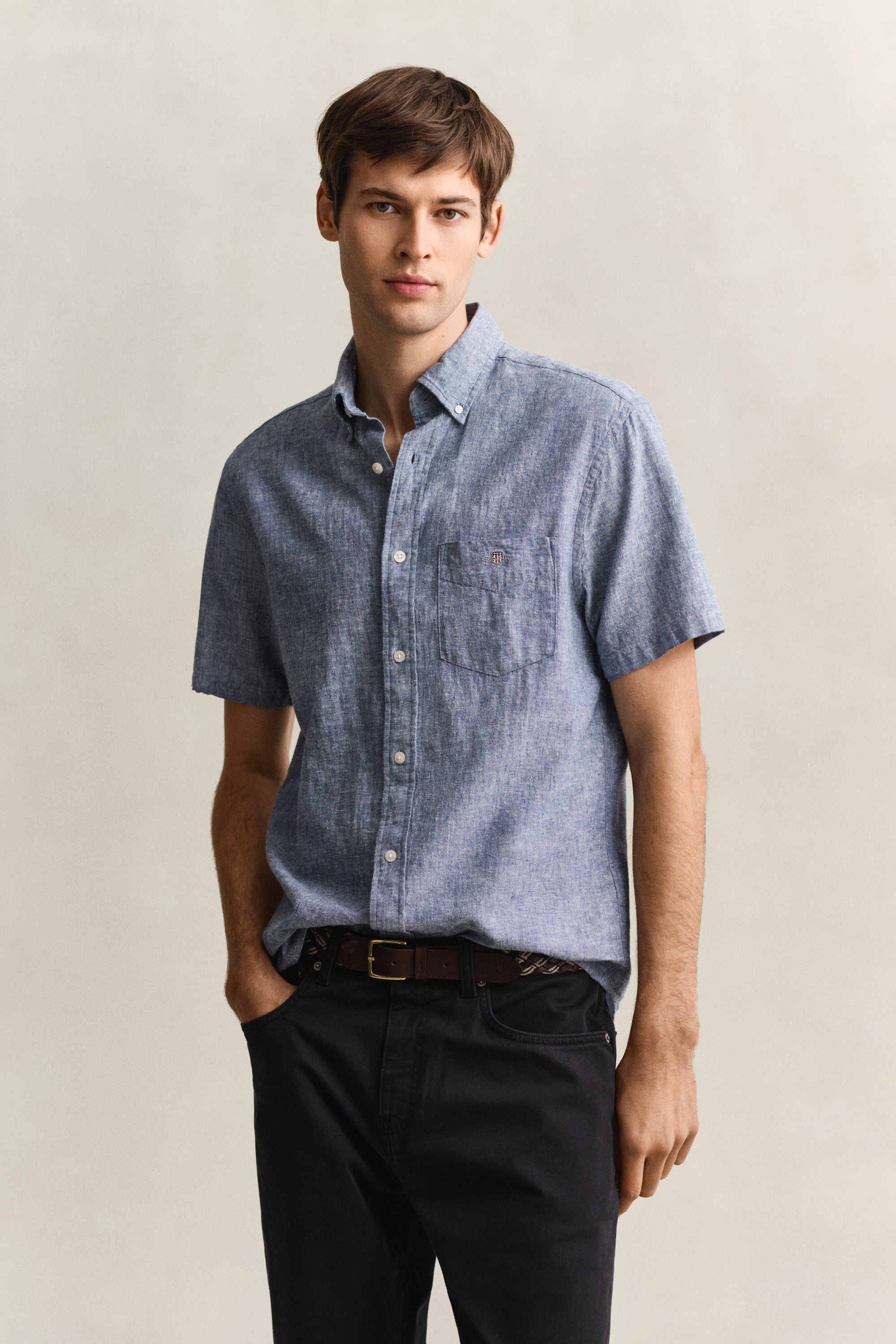Gant Cotton Linen Short Sleeve Shirt 3250083