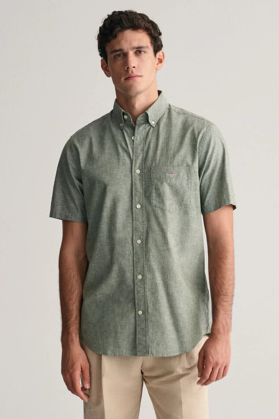 Gant Regular Fit Cotton/Linen Short Sleeve Shirt 313