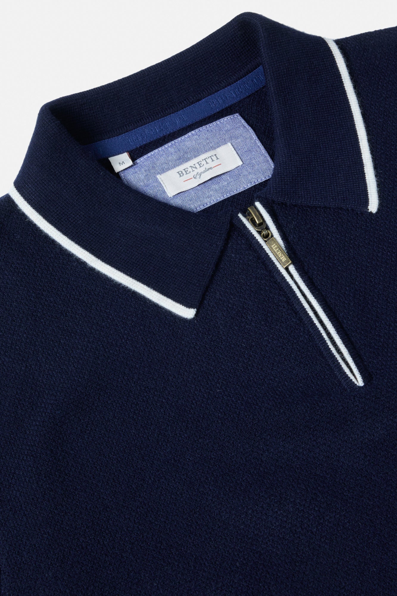 Benetti Jeremy Textured Knit Polo Shirt