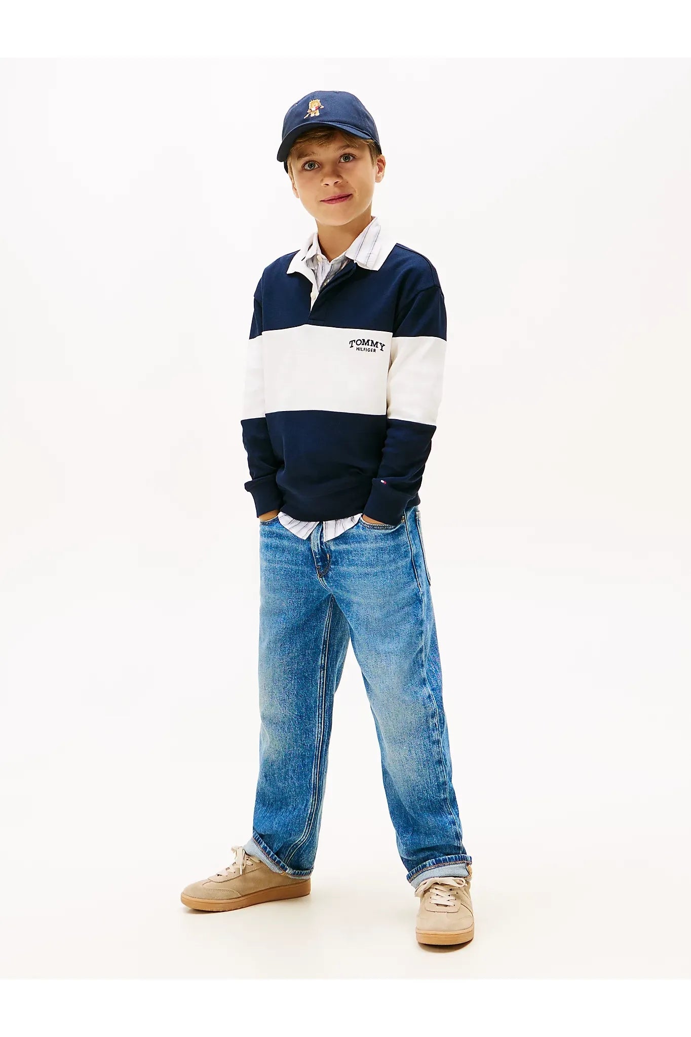 Tommy Hilfiger Kids Colour-Block Long Sleeve Polo Shirt