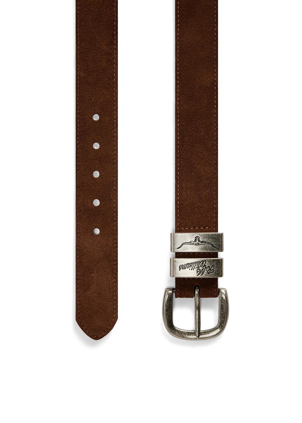 RM Williams Suede Drover Belt Antique Buckle