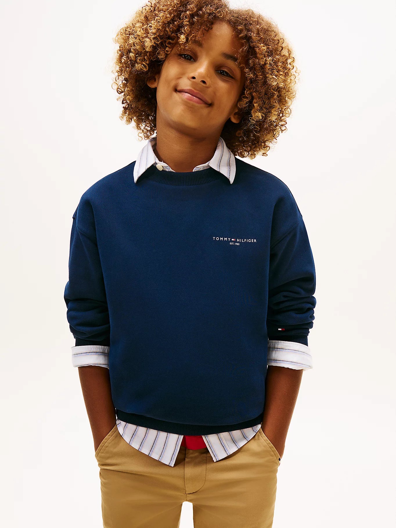 Tommy Hilfiger Kids Linear Brushed Fleece Sweatshirt