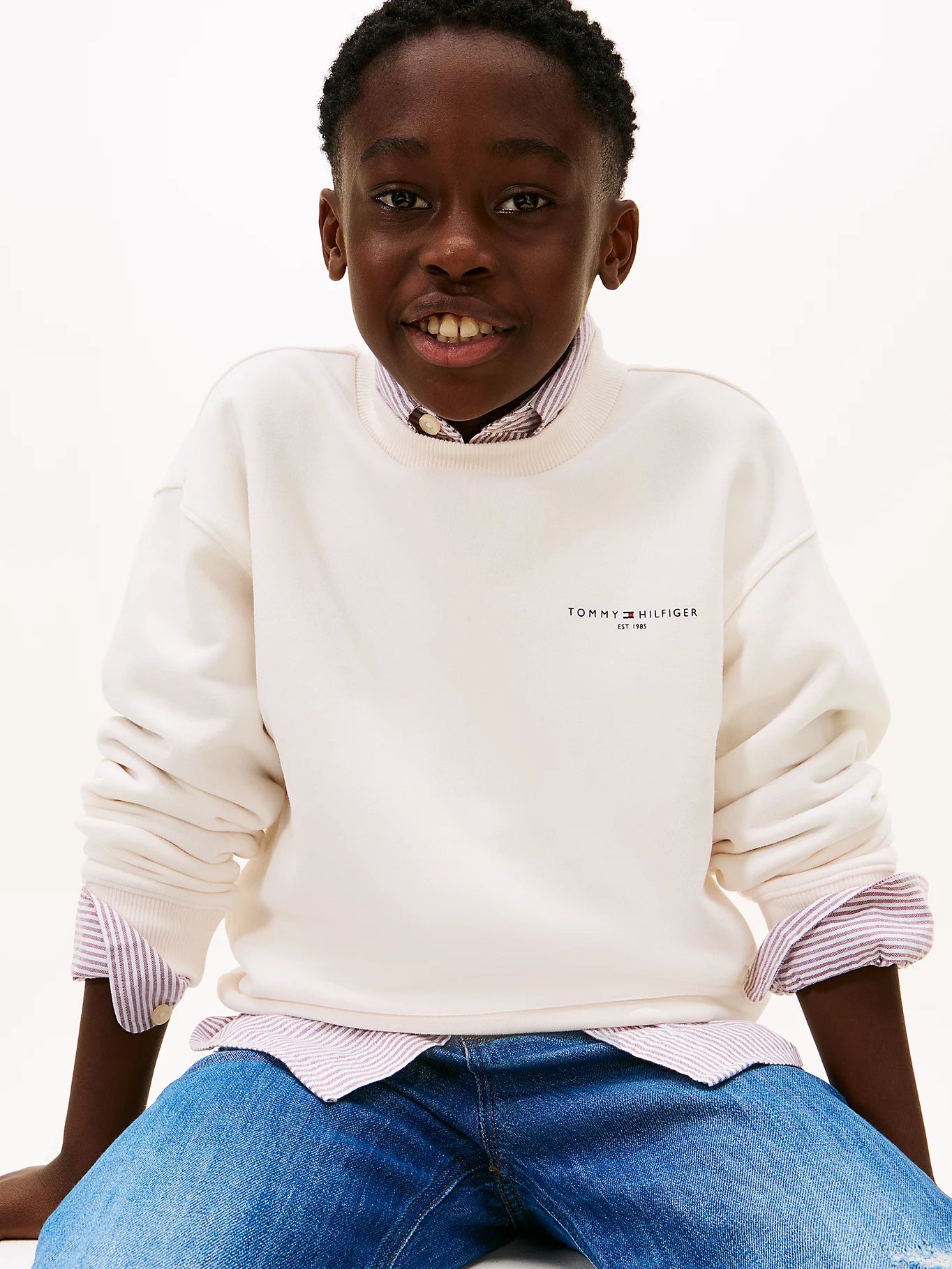 Tommy Hilfiger Kids Linear Brushed Fleece Sweatshirt