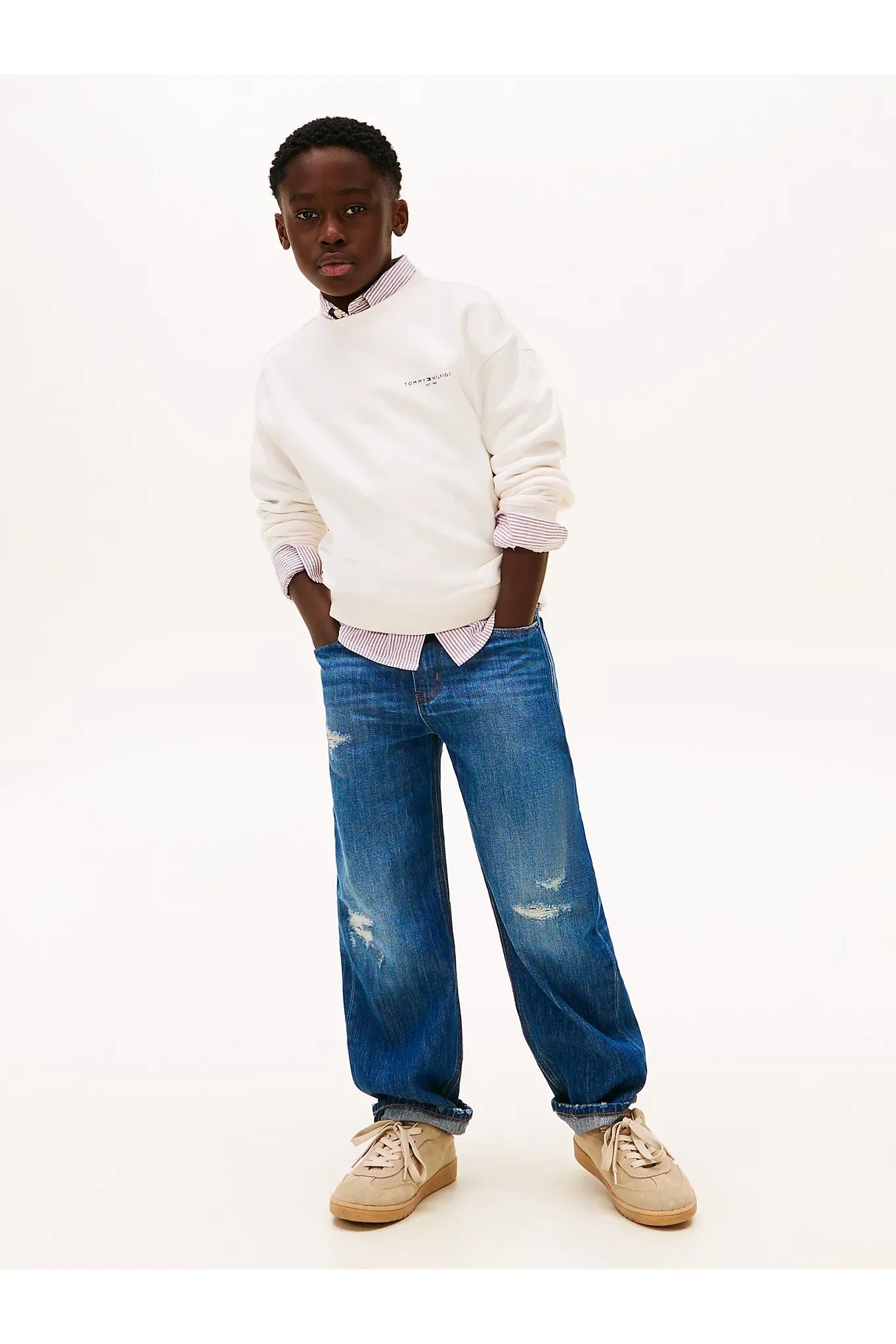 Tommy Hilfiger Kids Linear Brushed Fleece Sweatshirt