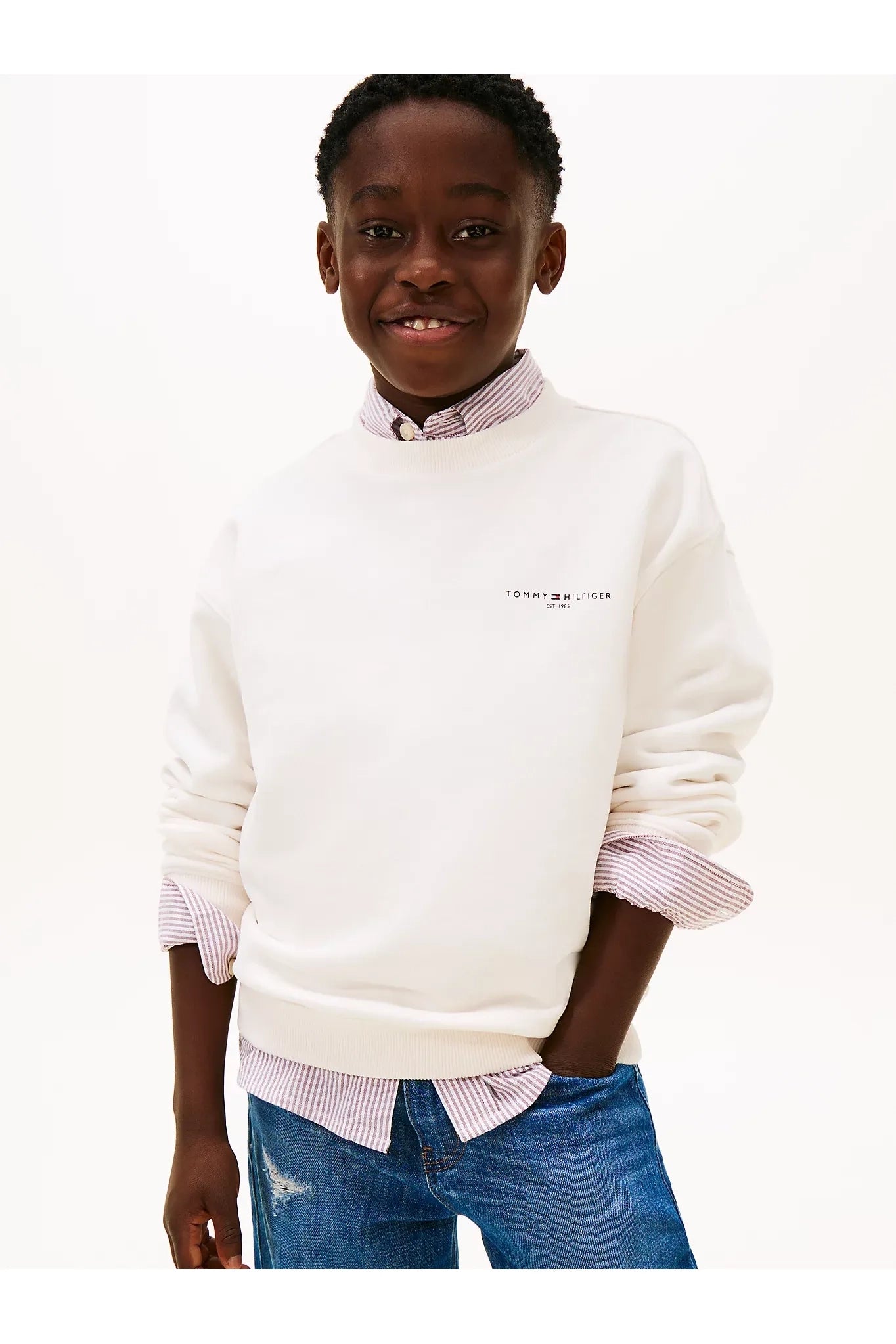 Tommy Hilfiger Kids Linear Brushed Fleece Sweatshirt