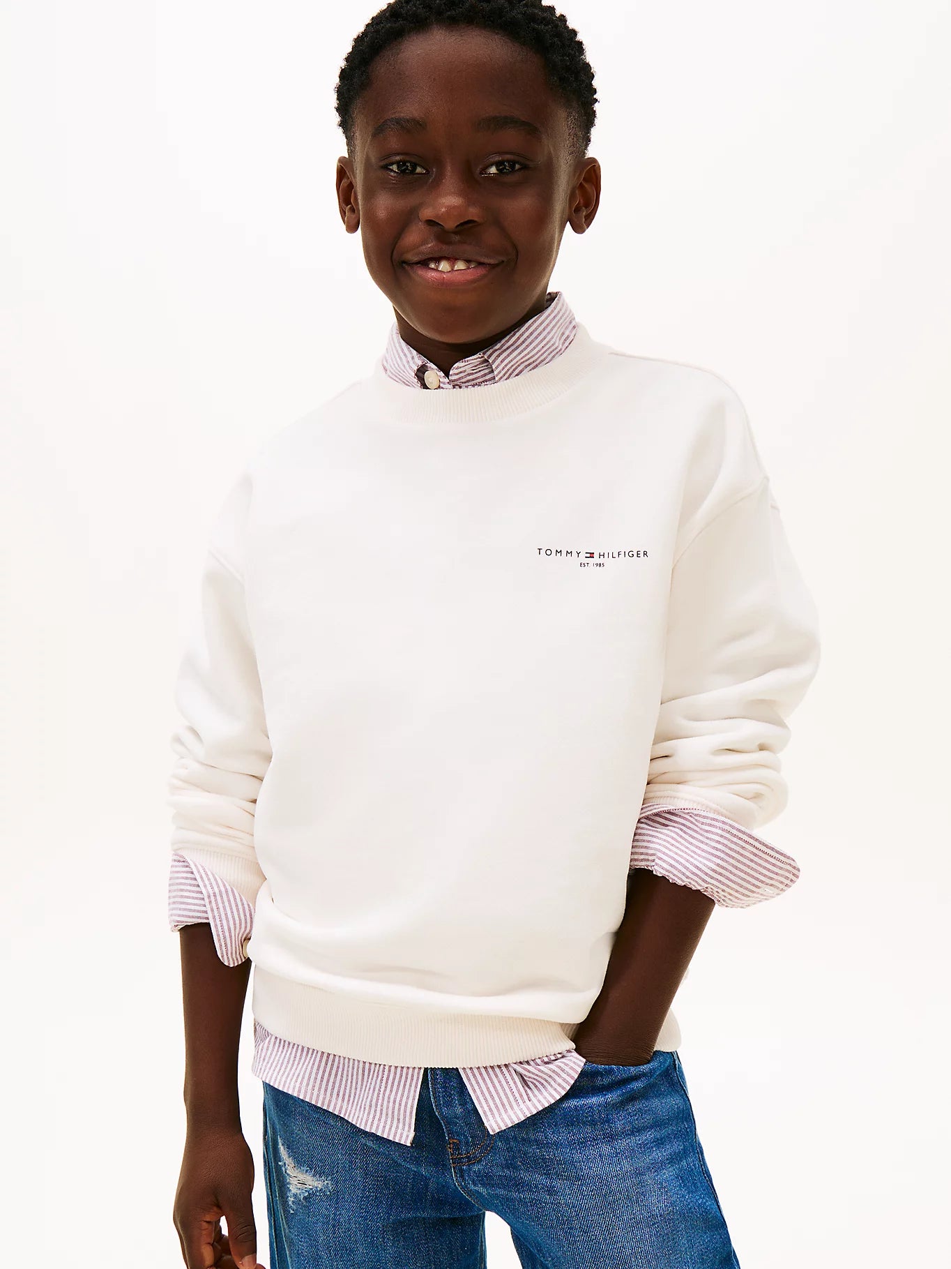 Tommy Hilfiger Kids Linear Brushed Fleece Sweatshirt