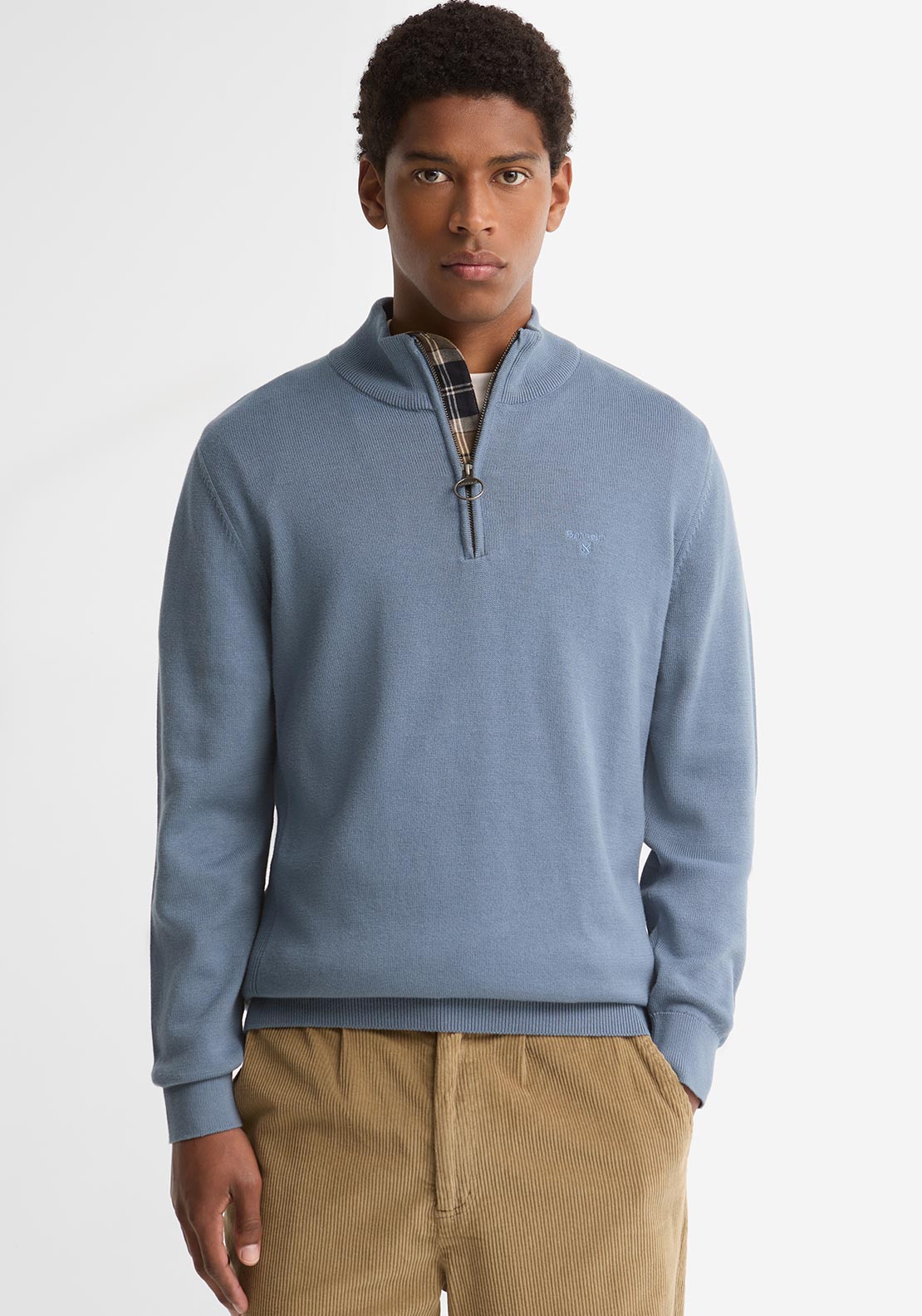 Barbour Cotton Quarter Zip Jumper MKN1074