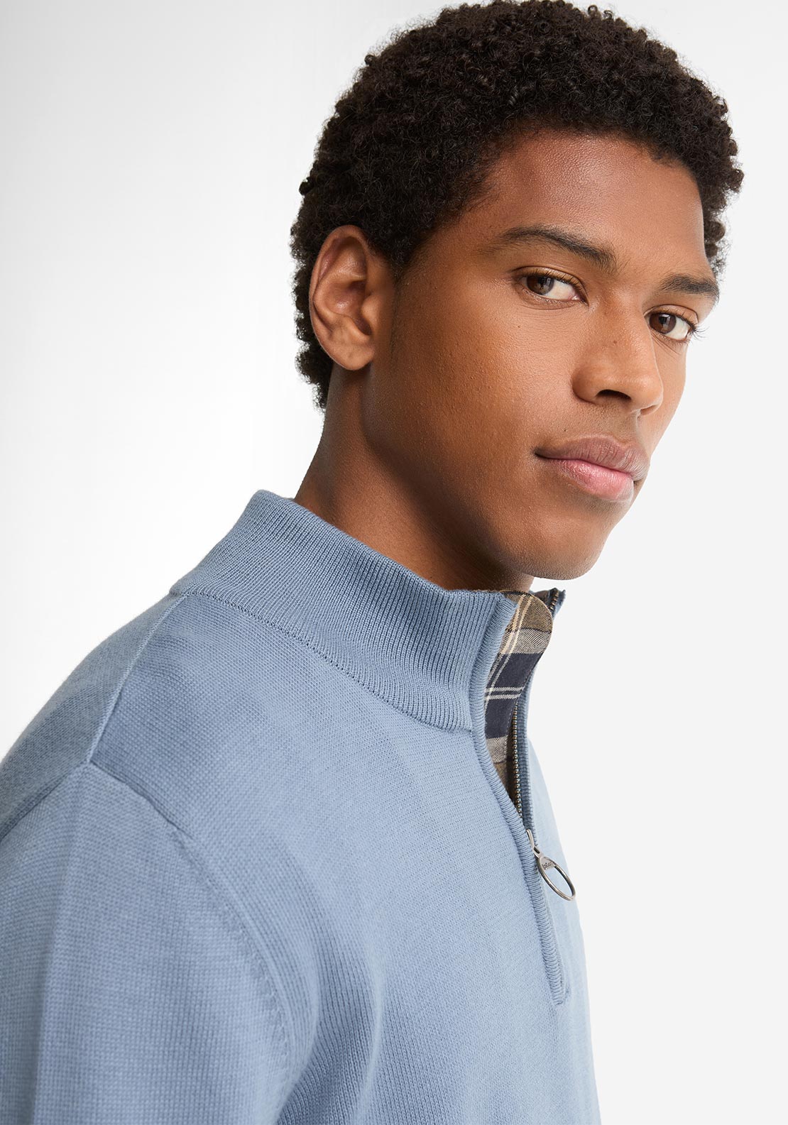 Barbour Cotton Quarter Zip Jumper MKN1074