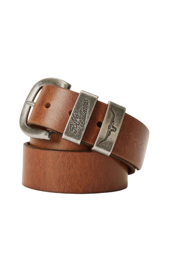 RM Williams Leather Drover Belt Antique Buckle Caramel