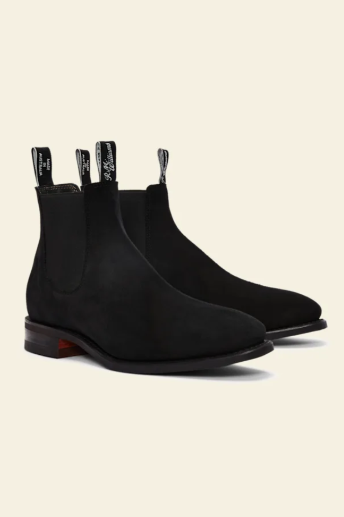 RM Williams Comfort Craftsman Suede Chelsea Boot Black
