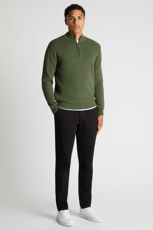 Remus Uomo Tapered Fit Half Zip Sweater 58666