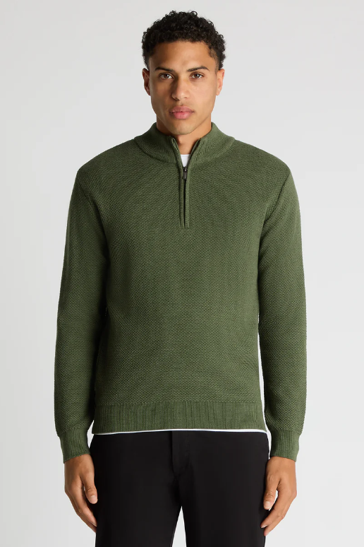 Remus Uomo Tapered Fit Half Zip Sweater 58666