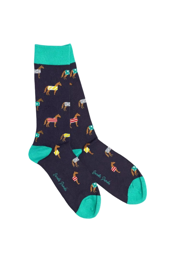 Swole Panda Bamboo Socks SP434 Horses