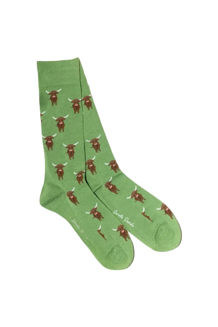 Swole Panda Bamboo Socks SP468 Highland Cow